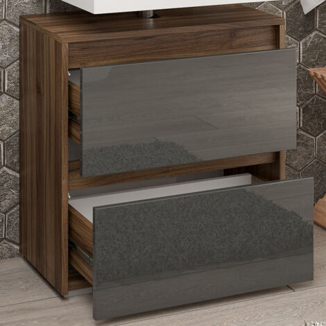 Meuble Sous-vasque VICCO FYNN En Anthracite Et Blanc Pour Salle De Bain Moderne