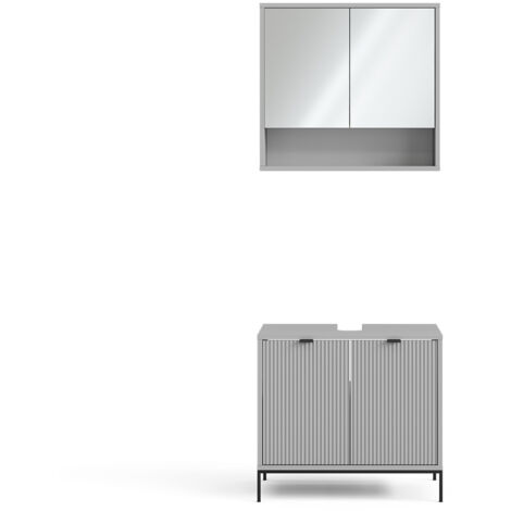 Ensemble de meubles de salle de bain Eliza, Gris, 2 parties, Vicco
