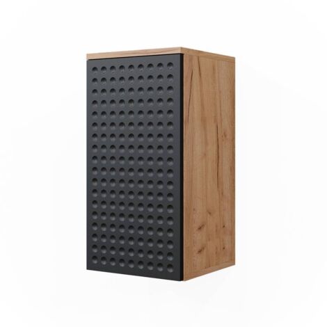 Armoire murale de salle de bain Irma, Anthracite à pois, 30 x 59 cm 2 compartiments, salle de bain, Vicco