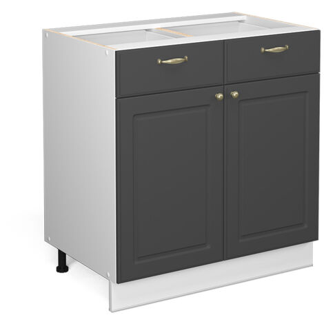 Meuble de rangement de salle de bain Fame-Line, Anthracite-or, 80 x 81.6 cm sans plan de travail, Vicco