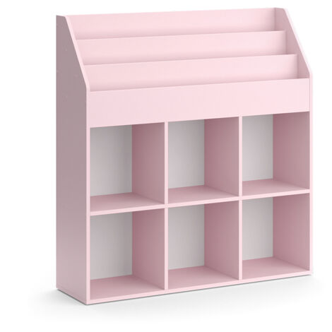 Bibliothèque enfant Luigi, Rose, 107.2 x 114.2 cm sans boîtes pliantes, Vicco