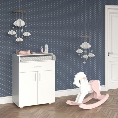 Commode à langer Lena, Blanc, 75 x 100 cm, Vicco