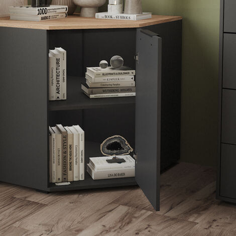 Sideboard Betti, Anthracite, 77.9 x 77.9 cm avec 1 porte, Vicco