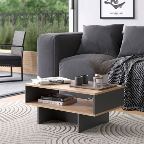 Table à Manger Extensible Vicco Repose 180x80cm - Coloris Anthracite/chêne Doré, Panneau De Particules 16mm