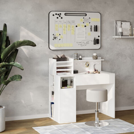 Bureau , Blanc, 2 pièces, avec tabouret, Vicco
