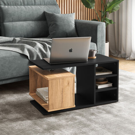 Table basse Rafi, Noir, 88 x 35 cm, Vicco (1/5)