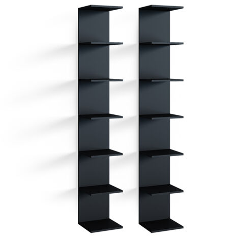 Étagère Paolo, Noir, 30 x 190 cm ouvert, Vicco