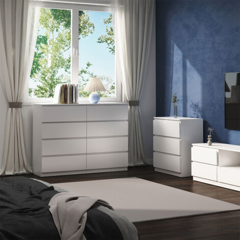 Commode avec tiroirs Calisto, Blanc, 138 x 101.5 cm, Vicco (1/5)