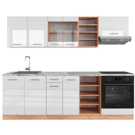 Cuisine Intégrée Vicco R-Line 240 Cm Blanc Sonoma - Neuve Sous Emballage