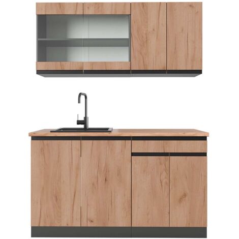 Cuisine R-Line, Chêne doré/anthracite, 140 cm , PT Chêne, Vicco