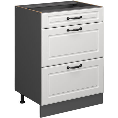Meuble cuisine R-Line, Blanc campagne, 60 cm avec tiroirs, sans plan de travail, Vicco (1/5)