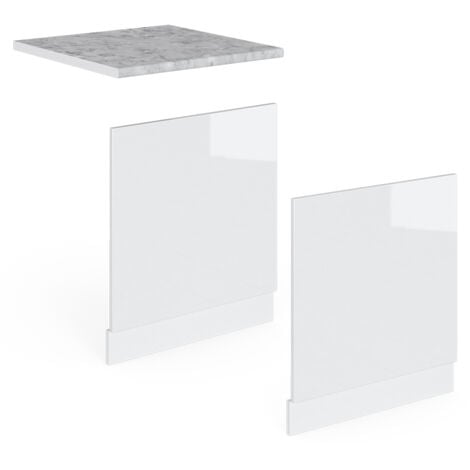 Façade R-Line, Blanc Haute brillance, 60 cm sans plan de travail, Vicco
