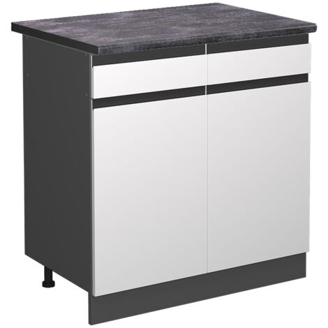 Meuble cuisine R-Line, Blanc, 80 cm , PT Anthracite, Vicco