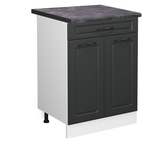 Meuble cuisine R-Line, Anthracite campagne, 60 cm avec tiroir, PT Anthracite, Vicco