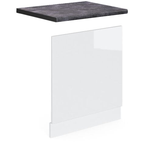 Façade R-Line, Blanc Haute brillance, 60 cm, PT Anthracite, Vicco