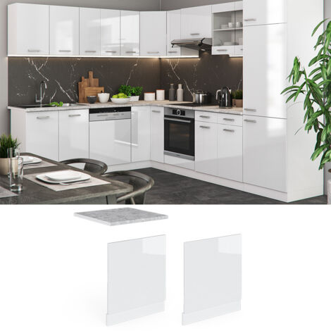 Façade R-Line, Blanc Haute brillance, 60 cm, PT Anthracite, Vicco