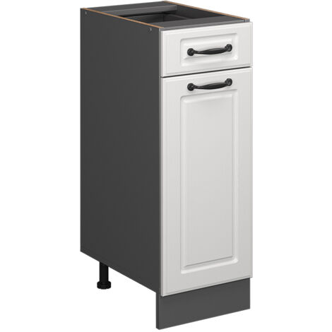 Meuble cuisine R-Line, Blanc campagne, 30 cm sans plan de travail, Vicco