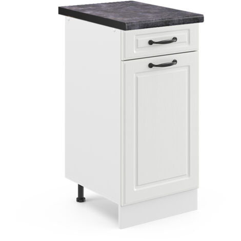 Meuble cuisine R-Line, Blanc campagne, 40 cm , PT Anthracite, Vicco
