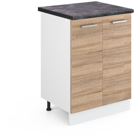 Meuble bas de cuisine R-Line, Sonoma, 60 cm , PT Anthracite, Vicco