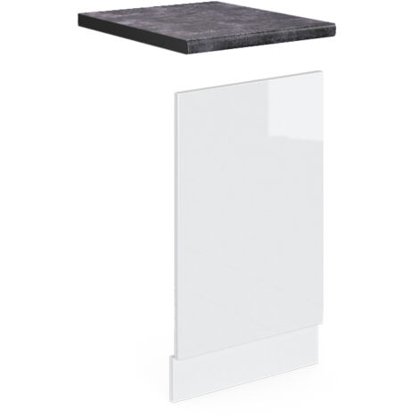 Façade R-Line, Blanc Haute brillance, 45 cm , PT Anthracite, Vicco