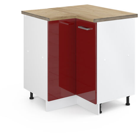 Meuble d'angle R-Line, Rouge brillant, 75.6cm , PT Chêne, Vicco