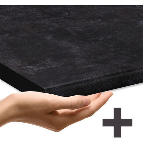 Meuble cuisine R-Line, Noir Haute brillance, 60 cm avec tiroirs, PT Anthracite, Vicco