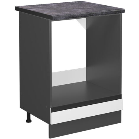 Meuble pour four R-Line, Blanc, 60 cm , PT Anthracite, Vicco