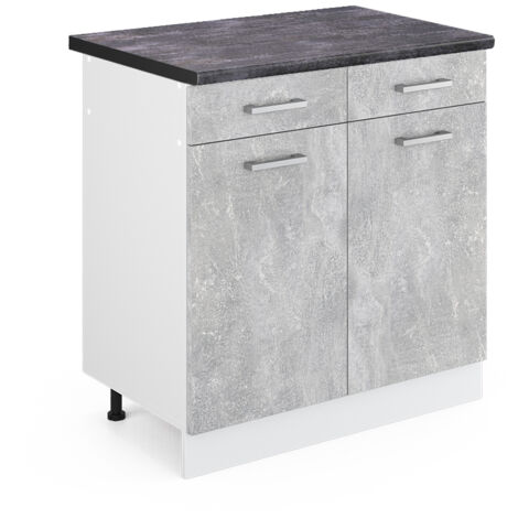 Meuble cuisine R-Line, Béton, 80 cm , PT Anthracite, Vicco