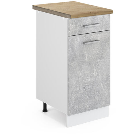 Meuble cuisine R-Line, Béton, 40 cm , PT Chêne, Vicco (1/5)