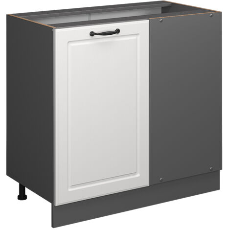 Meuble d'angle R-Line, Blanc campagne, 86 cm sans plan de travail, Vicco