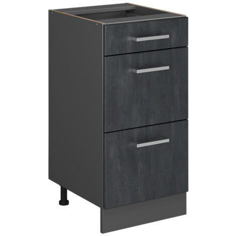 Meuble cuisine R-Line, Béton noir, 40cm sans PT, Vicco