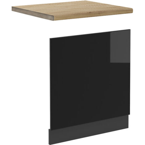 Façade R-Line, Noir Haute brillance, 60 cm , PT Chêne, Vicco