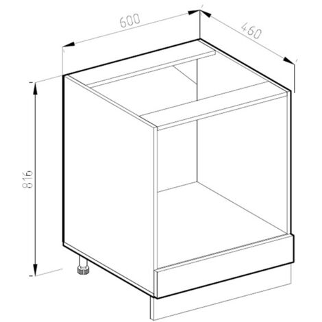Meuble pour four R-Line, Anthracite Haute brillance, 60 cm sans plan de travail, Vicco