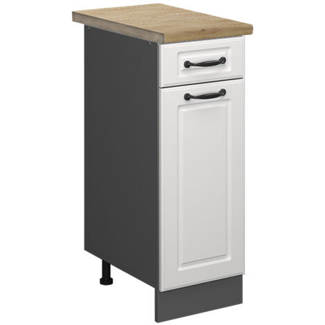 Meuble cuisine R-Line, Blanc campagne, 30 cm , PT Chêne, Vicco (1/5)