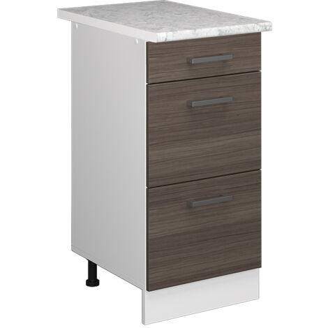 Meuble cuisine R-Line, Gris, 40 cm avec tiroirs, PT Marbre, Vicco (1/5)