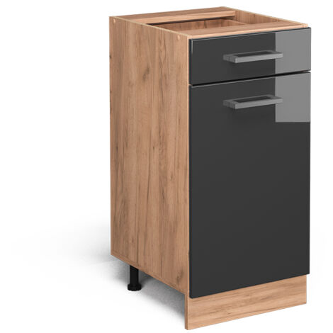 Meuble cuisine R-Line, Anthracite Haute brillance, 40 cm sans plan de travail, Vicco (1/5)