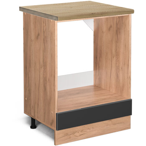 Meuble pour four R-Line, Anthracite Haute brillance, 60 cm , PT Chêne, Vicco