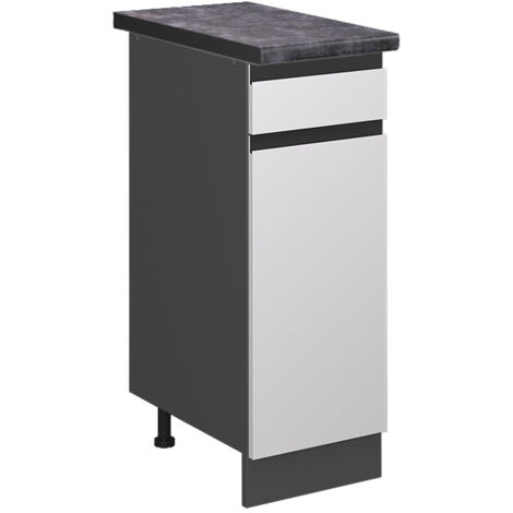 Meuble cuisine R-Line, Blanc, 30 cm , PT Anthracite, Vicco