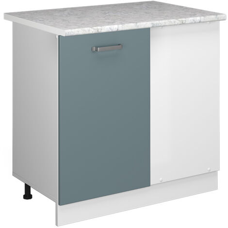 Meuble d'angle R-Line, Bleu-gris, 86 cm , PT Marbre, Vicco (1/5)