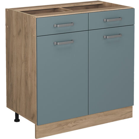 Meuble cuisine R-Line, Bleu-gris, 80 cm sans plan de travail, Vicco (1/5)