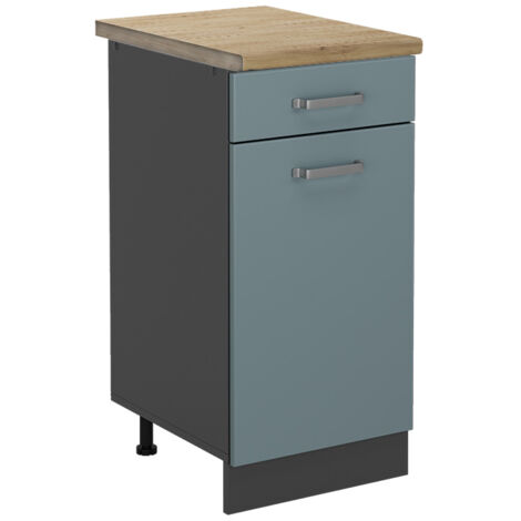 Meuble cuisine R-Line, Bleu-gris, 40 cm , PT Chêne, Vicco