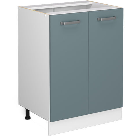 Vicco – Meuble bas de cuisine R-Line 60 cm – Bleu-gris – Panneau de particules 16 mm – Revêtement mélamine – Dimensions 81,6 cm de hauteur (1/5)