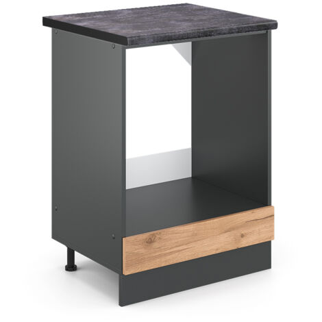 Meuble pour four R-Line, Chêne de force doré, 60 cm , PT Anthracite, Vicco