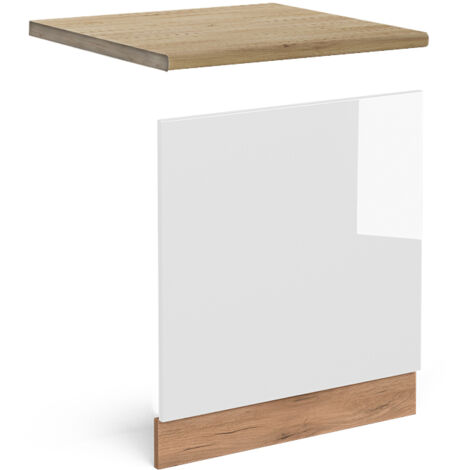 Façade R-Line, Blanc Haute brillance, 60 cm , PT Chêne, Vicco