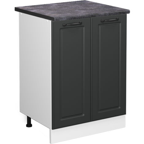 Meuble bas de cuisine R-Line, Anthracite campagne, 60 cm , PT Anthracite, Vicco