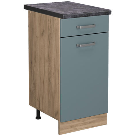Meuble cuisine R-Line, Bleu-gris, 40 cm , PT Anthracite, Vicco (1/5)