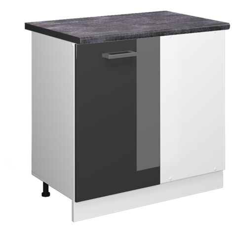 Meuble d'angle R-Line, Anthracite Haute brillance, 86 cm , PT Anthracite, Vicco