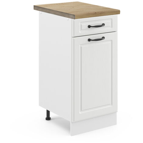 Meuble cuisine R-Line, Blanc campagne, 40 cm , PT Chêne, Vicco