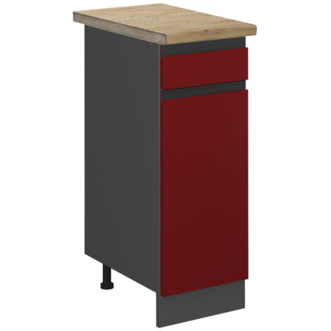 Meuble cuisine R-Line, Rouge, 30 cm , PT Chêne, Vicco