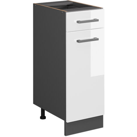 Meuble cuisine R-Line, Blanc Haute brillance, 30 cm sans plan de travail, Vicco